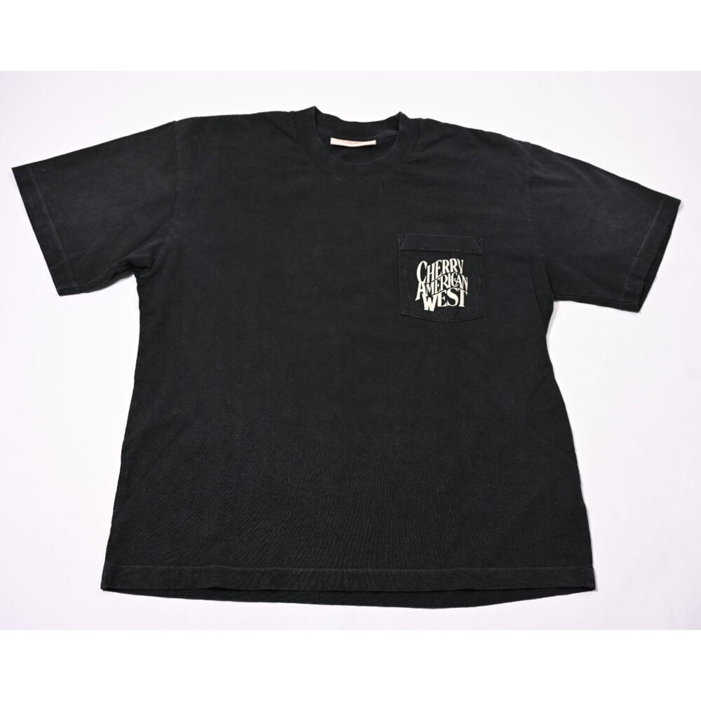 Cherry LA Black Tee with White "American West" Eagle Graphic - Picture 3 of 9